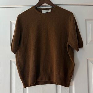 Johnstons of Elgin Rich Brown Cashmere Crewneck Sweater Size XL